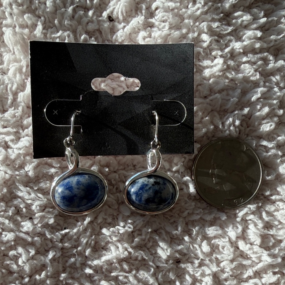 Elegant Blue and Silver Dangle Earrings